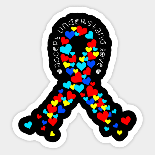 Ribbon Accept Understand Love Autism Sticker